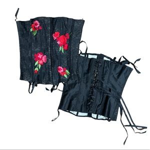 Fredrick’s Of Hollywood Black Lace Floral Corset Size 36